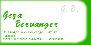 geza bervanger business card